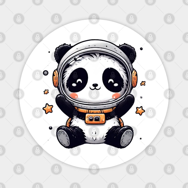 Panda astronaut cute happy Magnet by Evgmerk